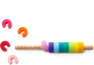 Kikkerland Küchenorganizer-Set Farben Glasmarkierer mit Holzstab