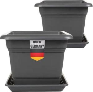 2friends Pflanzkübel 2er Set Anthrazit Blumenkübel