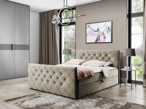 MIRJAN24 Boxspringbett Malaga (Polsterkopfteil, Fußteil, Matratze