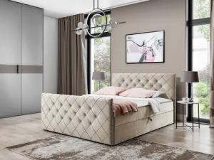 MIRJAN24 Boxspringbett Malaga (Polsterkopfteil, Fußteil, Matratze