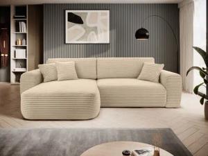 Beautysofa Ecksofa in modischer Cord-Qualität HARMONIA
