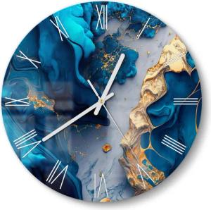 DEQORI Wanduhr 'Goldene Tiefen' (Glas Glasuhr
