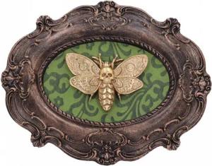 Horror-Shop Dekofigur Atropos Totenkopf Motte Wandbild