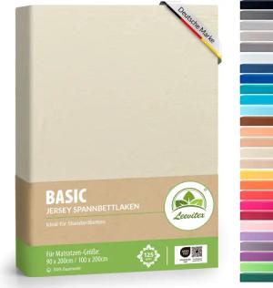 leevitex® Spannbettlaken Spannbettlaken Classic Jersey, Jersey-Baumwolle,