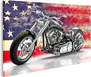 islandburner Leinwandbild Schwarzes Motorrad Amerikanische Flagge