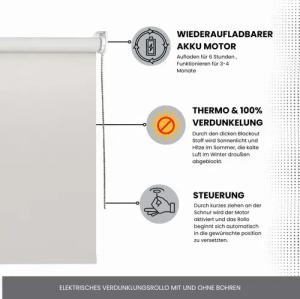 Elektrisches Rollo Verdunklungsrollo mit Zugmotor aufladbarer