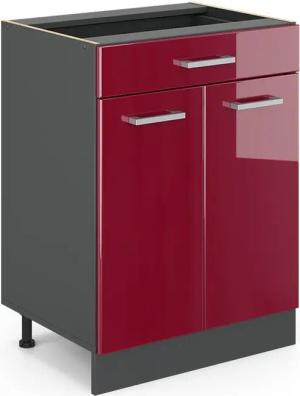 Vicco Unterschrank R-Line Bordeaux Hochglanz/Anthrazit 60cm,