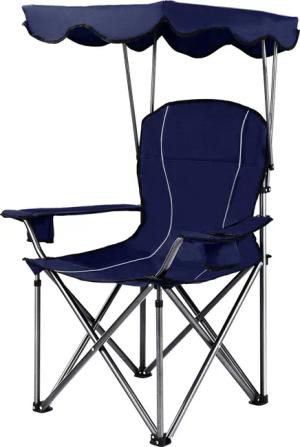COSTWAY Campingstuhl, mit Sonnendach & Tragtasche,