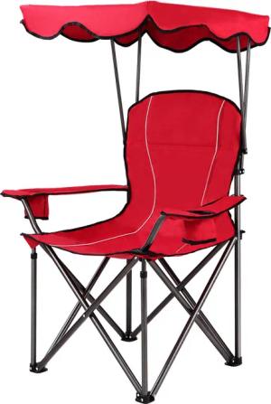 COSTWAY Campingstuhl, mit Sonnendach & Tragtasche,
