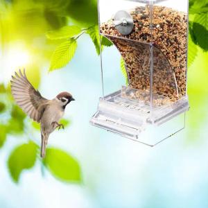 Vellora Futterstation Vogelfutterbox, Spritzschutz, automatischer Vogelfutterspender,