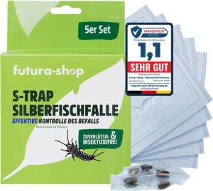 Futura-Shop Insektenfalle Silberfisch Falle Papierfischchen Ofenfischchen