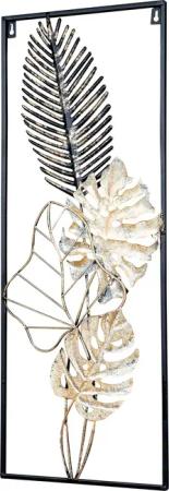 Levandeo® Wandbild, Metallbild H74cm Wandbild Gold