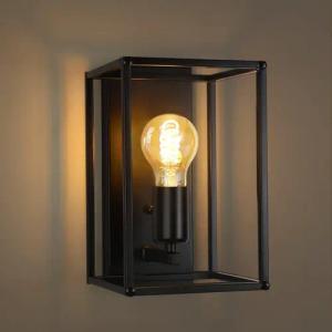 ZMH Wandleuchte Retro Wandlampe Schwarz -