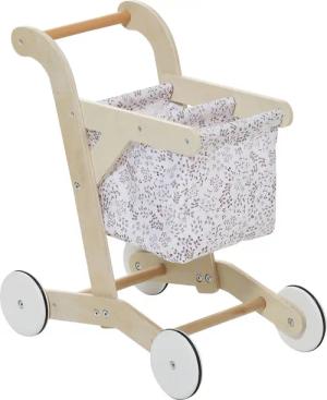 vertbaudet Spielküche Kinder Einkaufswagen, Stoff/Holz Holz