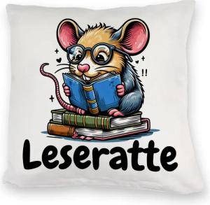 speecheese Dekokissen Leseratte Kuschelkissen mit Spruch