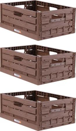 Bestlivings Klappbox Einkaufskorb in Holzoptik, Stabile