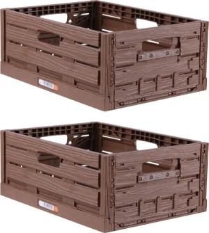 Bestlivings Klappbox Einkaufskorb in Holzoptik, Stabile