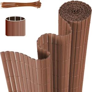Clanmacy Balkonsichtschutz PVC Sichtschutzmatte Dreippelte Verstärkung