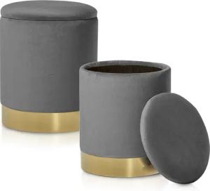 ELYFLAIR Hocker ELYFLAIR® Samthocker mit Stauraum