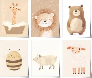 JUSTGOODMOOD Poster Premium ® Giraffe Löwe