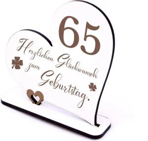 Dekolando Deko-Schriftzug 65 Jahre Deko Herz