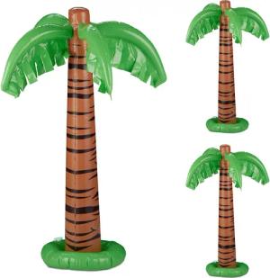 relaxdays Aufblasbares Partyzubehör Aufblasbare Palme 3er
