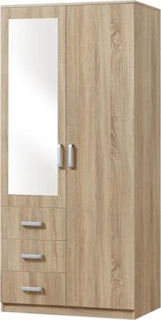 en.casa Kleiderschrank »Bodolz« 176x80x52 cm Sonoma-Eichenoptik
