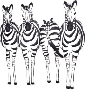 moebel-direkt-online Wanddekoobjekt Zebrafamilie