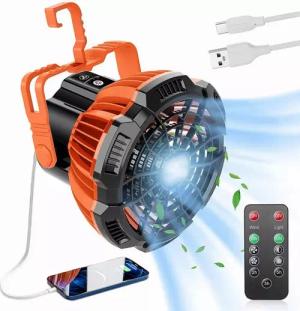 RWEUOQ Standventilator Tragbare Camping-Ventilatorleuchte, USB-betrieben, LED-Beleuchtung,