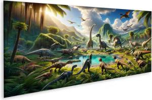 islandburner Leinwandbild Verschiedene Dinosaurier versammeln sich