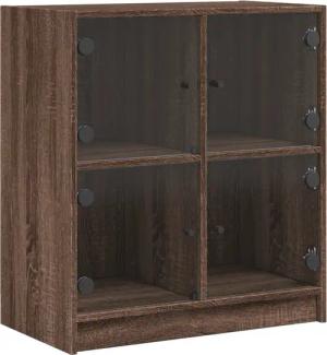 vidaXL Beistellschrank Beistellschrank mit Glastüren Braun