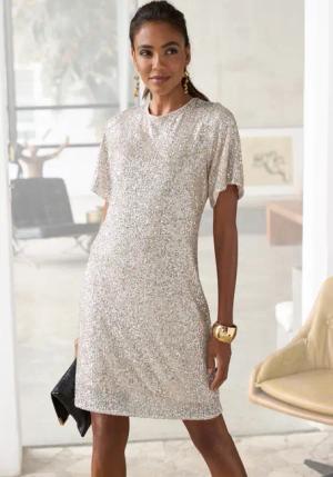 LASCANA Paillettenkleid, festlich, Glitzerkleid mit kurzen