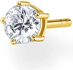 THOMAS SABO Single-Ohrstecker weißer Stein gold,