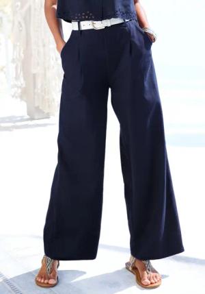 LASCANA Palazzohose mit Gürtelschlaufen, Leinenhose, Sommerhose,