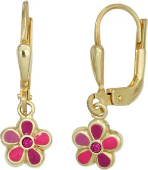 JOBO Paar Ohrhänger Blume, 333 Gold