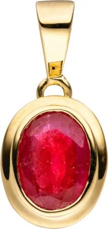JOBO Kettenanhänger Anhänger oval, 585 Gold