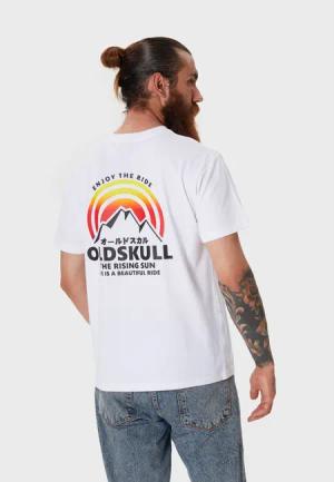 Oldskull T-Shirt Retro Rising Sun Logo