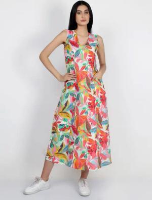 VICCI Germany A-Linien-Kleid (1-tlg) mit V-Ausschnitt