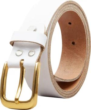 COLOGNEBELT Ledergürtel OM316-SL-Weiss MADE IN GERMANY,