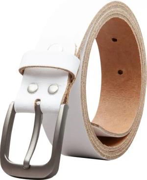 COLOGNEBELT Ledergürtel OM319-SL-Weiss MADE IN GERMANY,