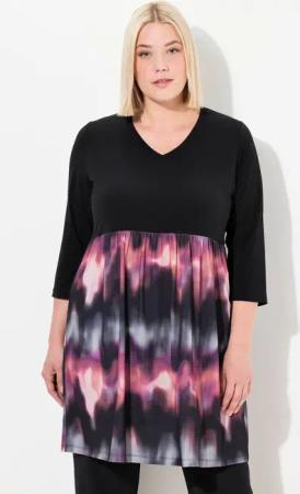 Ulla Popken Longshirt Longshirt A-Linie Print