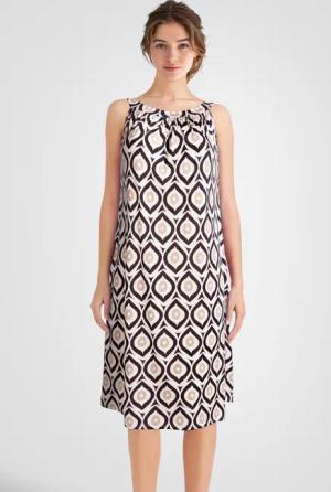 PEKIVESSA Jerseykleid Trägerkleid gemustert ärmellos Sommerkleid