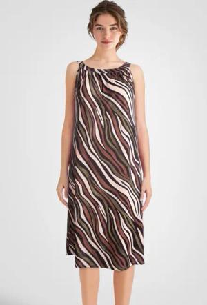 PEKIVESSA Jerseykleid Trägerkleid gemustert ärmellos Sommerkleid