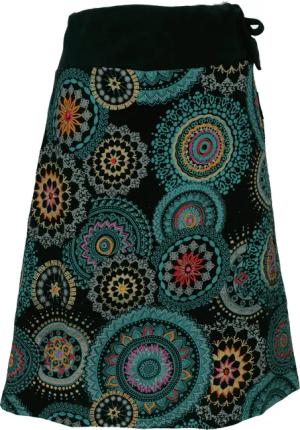 Guru-Shop Minirock Bestickter knielanger Rock, Boho