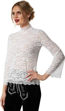 dressforfun Shirtbluse Bluse Hannerl geriffelte Ärmel