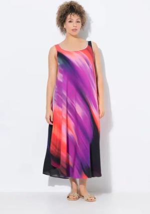 Ulla Popken Maxikleid Kleid A-Linie V-Ausschnitt