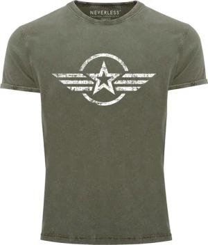 Neverless Print-Shirt Herren Vintage Shirt Airforce