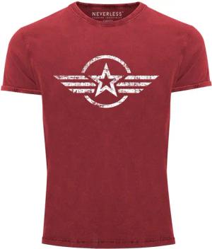Neverless Print-Shirt Herren Vintage Shirt Airforce