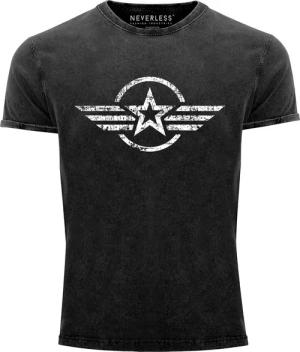 Neverless Print-Shirt Herren Vintage Shirt Airforce