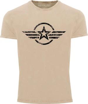 Neverless Print-Shirt Herren Vintage Shirt Airforce